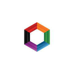 Elegant and colorful hexagon gradient outline vector