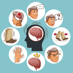 Obraz na płótnie Canvas Parkinsons disease cartoon icon vector illustration graphic design