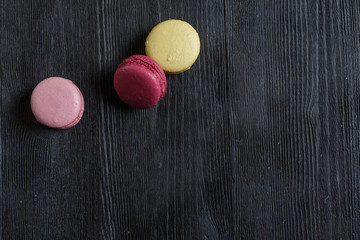 colorful macaroon on wood background