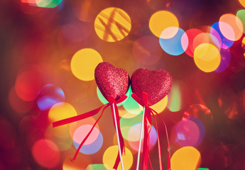 Pretty Red Cyclamen Flowers in Yellow Pot with Valentine Heart Decoration