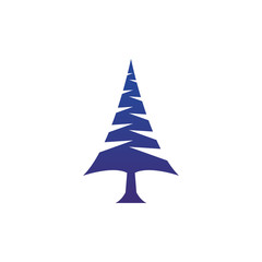 Fototapeta premium Elegant purple pine tree logo design template vector