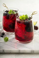 Summer berry drink with lime