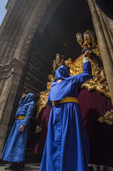 Naklejka premium Penitents of the brotherhood of San Esteban
