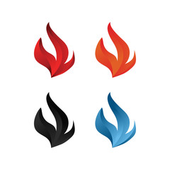 Elegant flame icon set vector