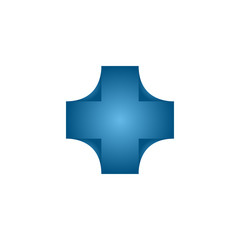 Fototapeta premium Blue 3d healthcare cross logo design concept vector