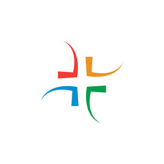 Abstract healthcare cross logo design concept vector