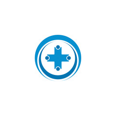 Obraz premium Healthcare cross community logo design concept vector