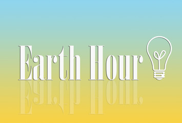 Illustration. Earth Hour with a lamp symbol.
