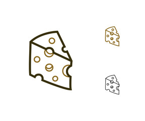 Swiss cheese with holes known as eyes. Vector illustration