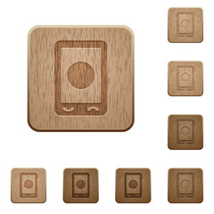 Mobile media record wooden buttons