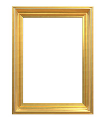 Vintage Gold Frame A4. 3D render of Classic Vintage Gold Frame. Isolated and Blank for Copy Space.
