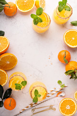 Orange and lemon margarita cocktail