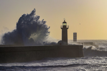 The Lighthouse and the waves