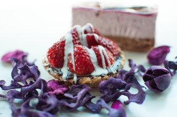 Dulce de fresas delicioso color rojo