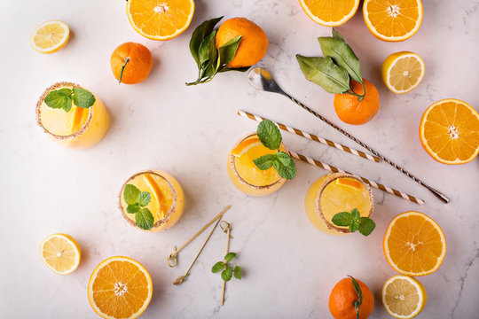 Orange And Lemon Margarita Cocktail