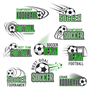 Vector football championship soccer ball icons