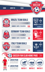 Vector web page football soccer design template