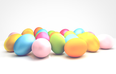 Fototapeta na wymiar colorful easter eggs 3d rendering