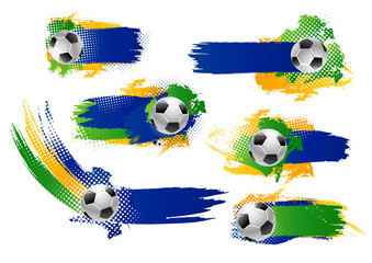 Obraz premium Vector football soccer ball icons or banners