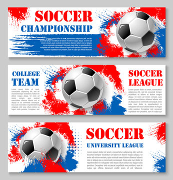 Vector football cup soccer team banners