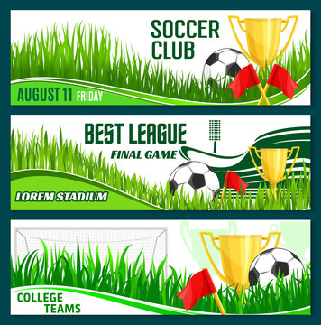 Vector football club soccer sport league banners