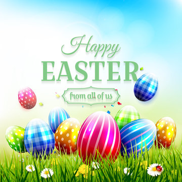 Colorful Easter greeting card