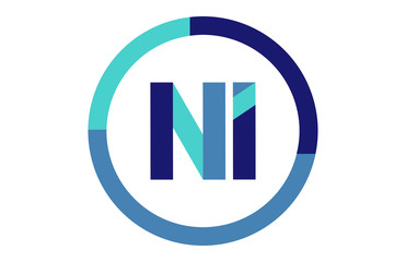 NI Global Circle Ribbon letter Logo 