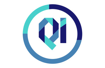 QI Global Circle Ribbon letter Logo 