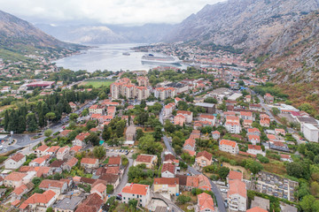 Aerial view on Bay Kotor. Montenegro. 