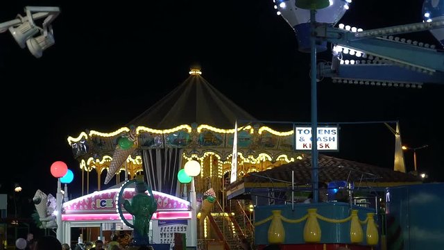 Amusement park at night in Cyprus
