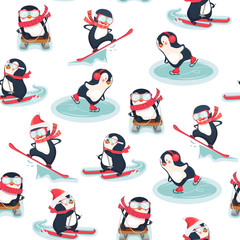 Obraz premium wzór z pingwinami