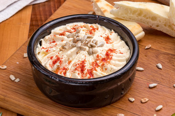 Traditional homemade hummus