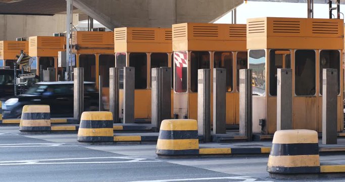 Cross harbour tunnel fee toll gate in Hong Kong