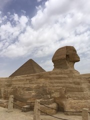 Fototapeta na wymiar Sphinx .Great Pyramids . Giza .Egypt