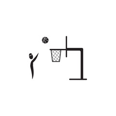 basketball player with a ball... icon. Element of figures of sportsman icon. Premium quality graphic design icon. Signs, symbols collection icon for websites, web design, mobile