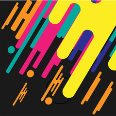 Abstract geometric background. Colorful image.Modern style abstraction with composition made of various rounded shapes in color. Vector illustration.