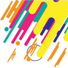 Abstract geometric background. Colorful image.Modern style abstraction with composition made of various rounded shapes in color. Vector illustration.