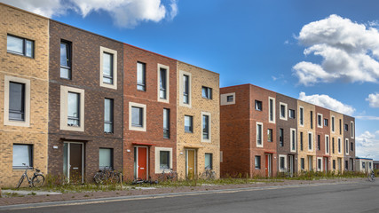Modern Social housing under blue sky