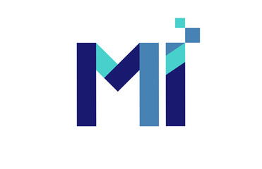 MI Digital Ribbon Letter Logo 