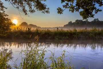 Dinkel Creek with fog on early morning