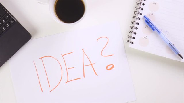 IDEA word on white paper 4K