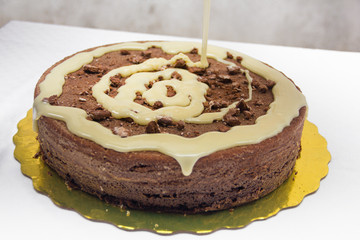 Chocolate cake with white chocolate cream