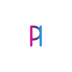 initial letter rounded logo modern, colorful gradient