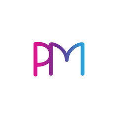 initial letter rounded logo modern, colorful gradient