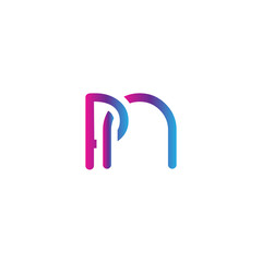 initial letter rounded logo modern, colorful gradient