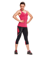 Sporty woman losing weight