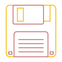 floppy disk icon data backup retro vector illustration color line image