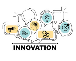  Innovation icons set for business illustration design