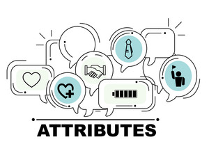 Obraz premium Attributes icons set for business illustration design