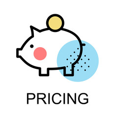 Piggy bank icon for pricing illustration